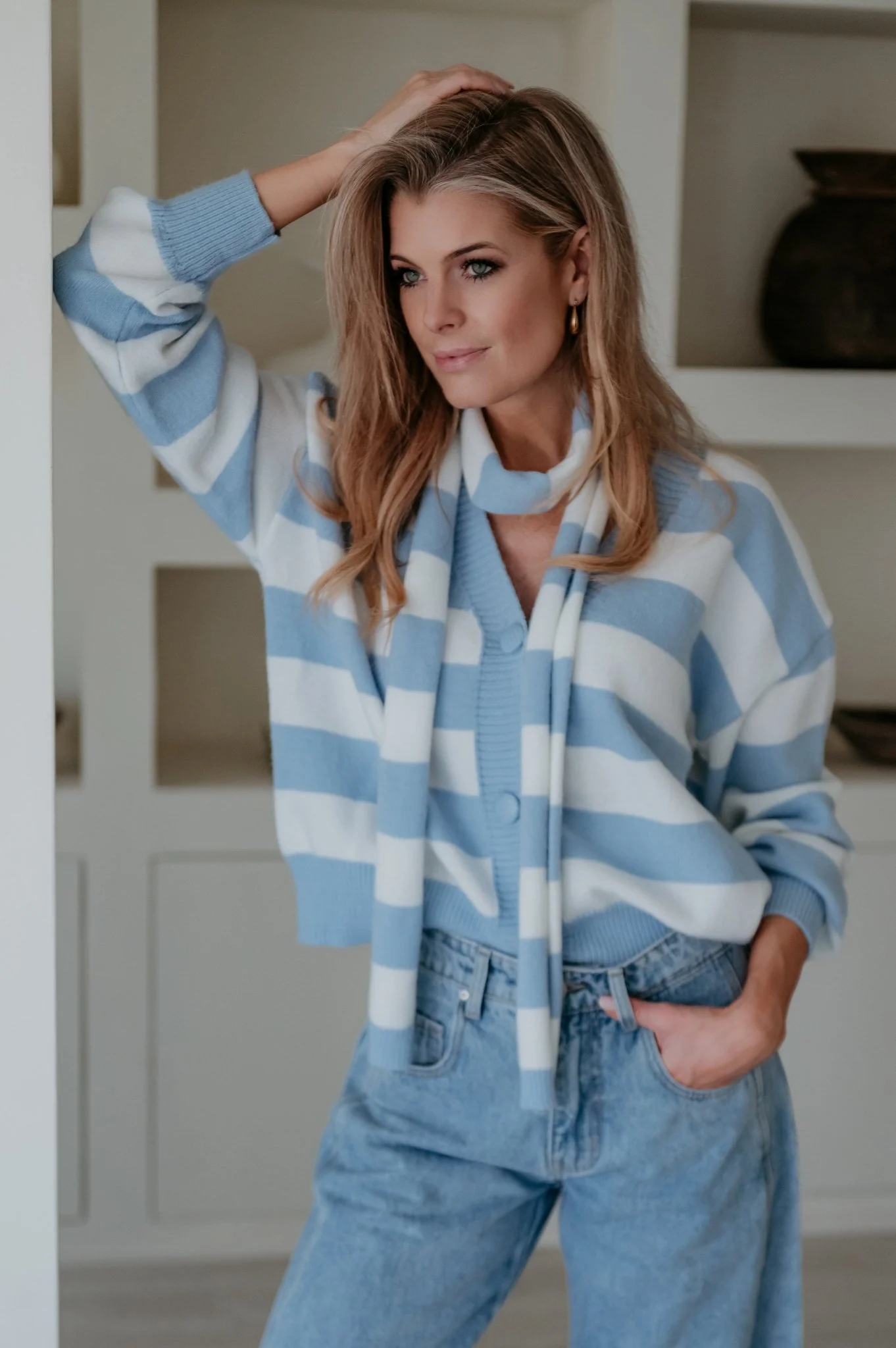 Velodi cardigan & scarf I  Blue - Image 3
