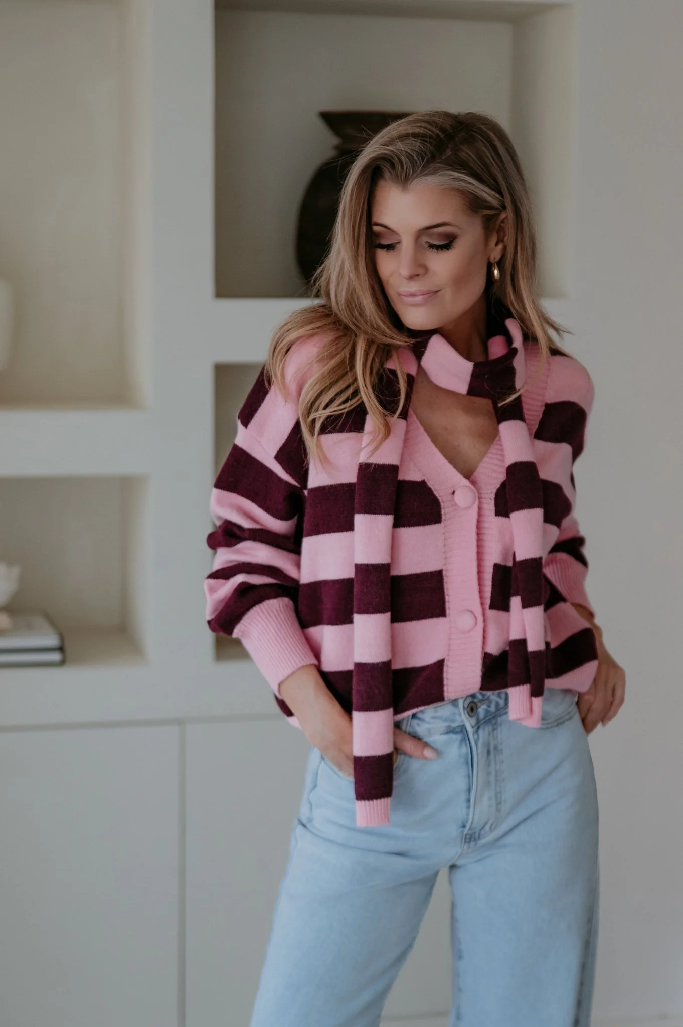 Velodi cardigan & scarf I  Burgundy Rose - Image 4