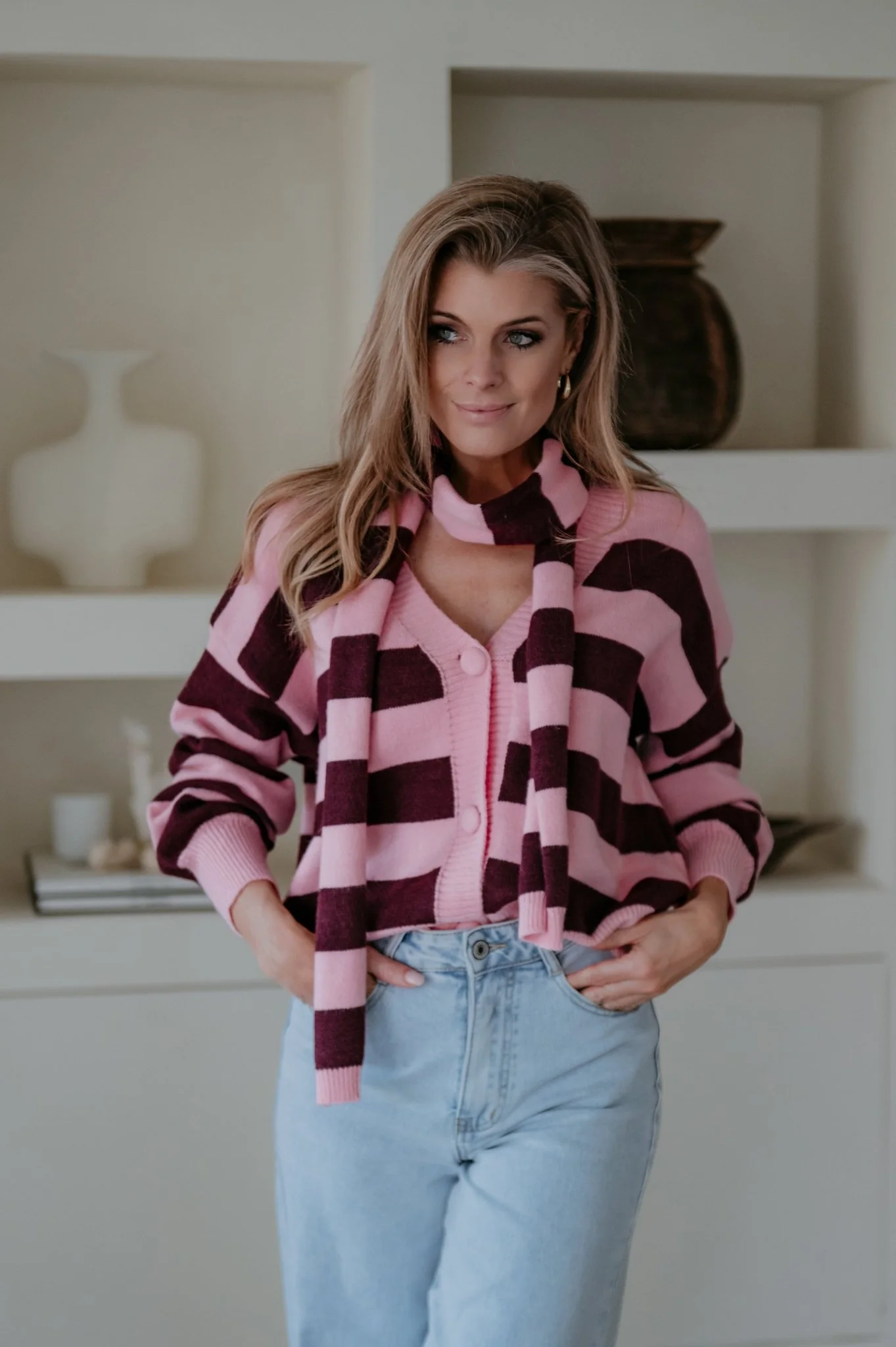 Velodi cardigan & scarf I  Burgundy Rose - Image 7