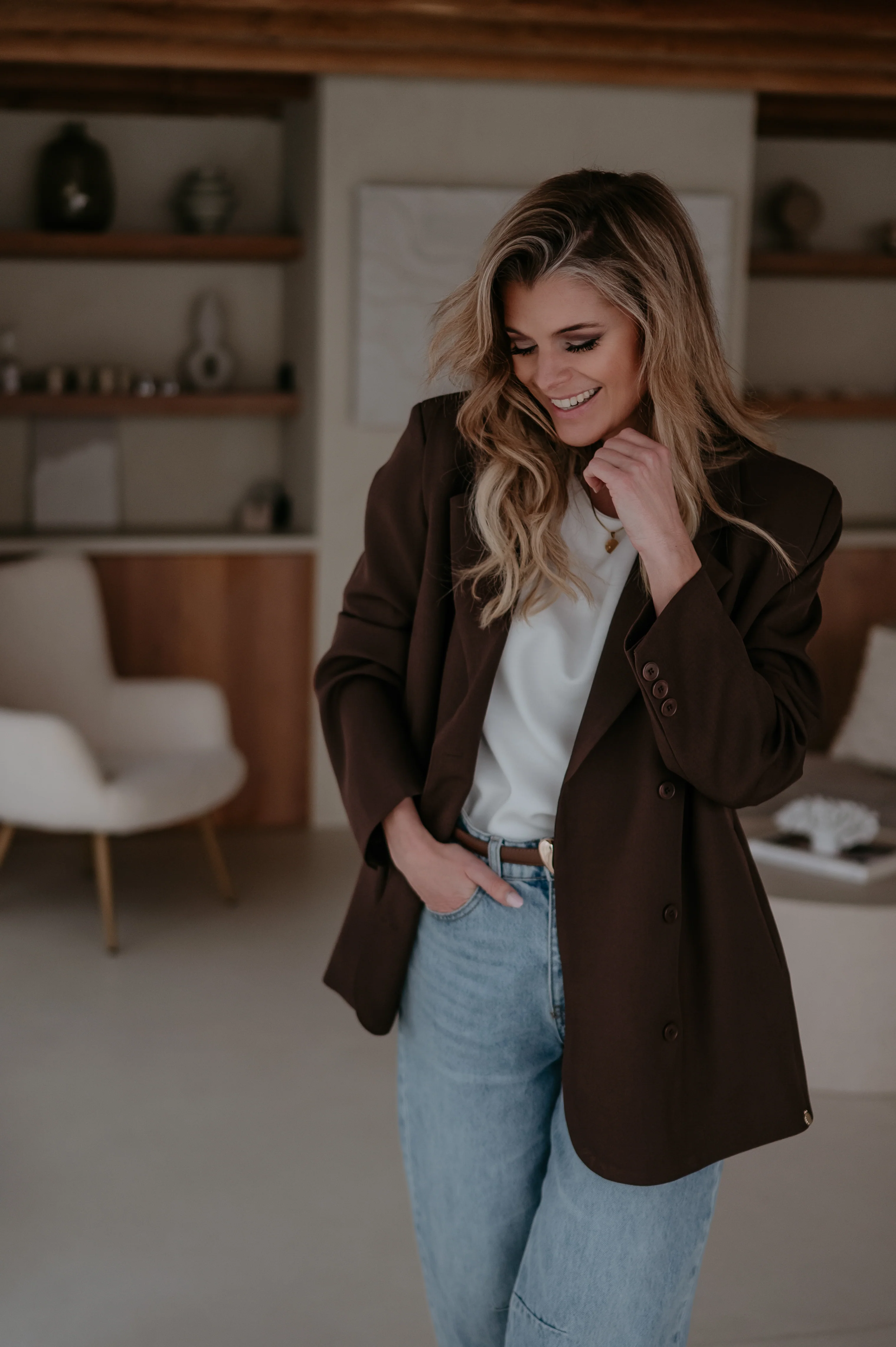 Zinigu blazer I Chocolate Brown