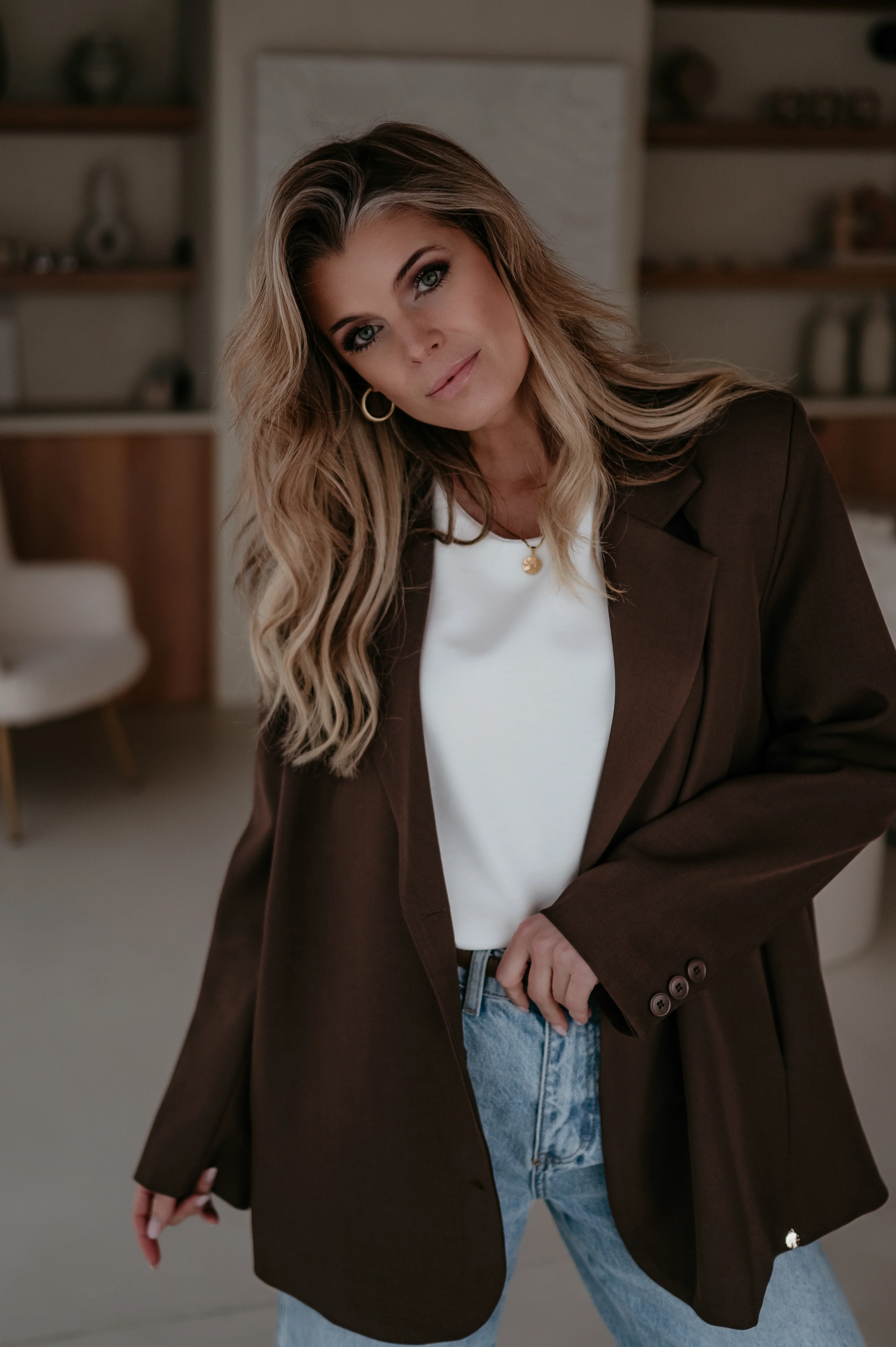 Zinigu blazer I Chocolate Brown - Image 2