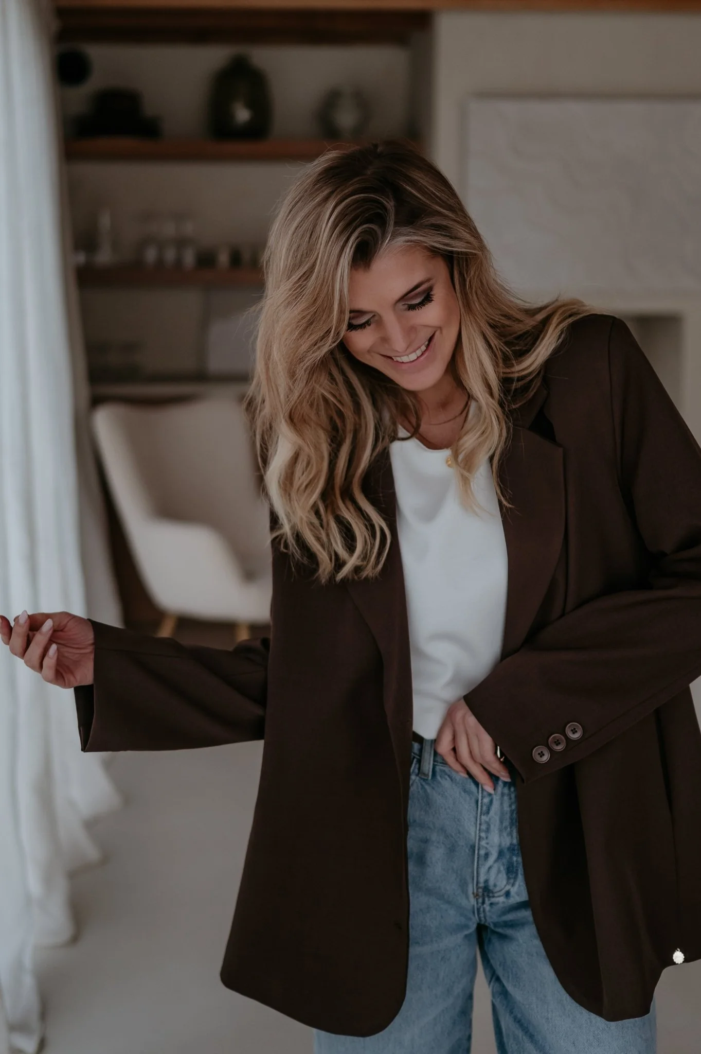 Zinigu blazer I Chocolate Brown - Image 8