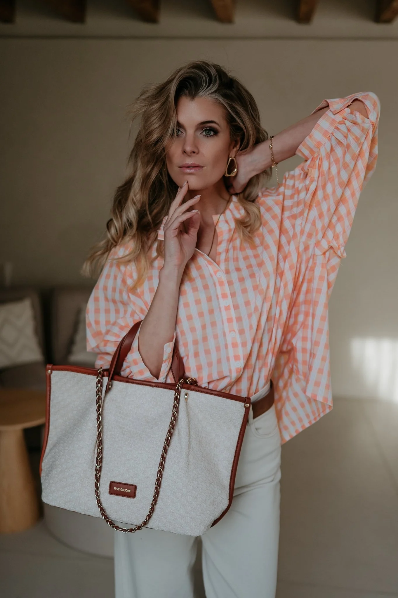 Zinudi handbag I Beige Cognac - Image 3
