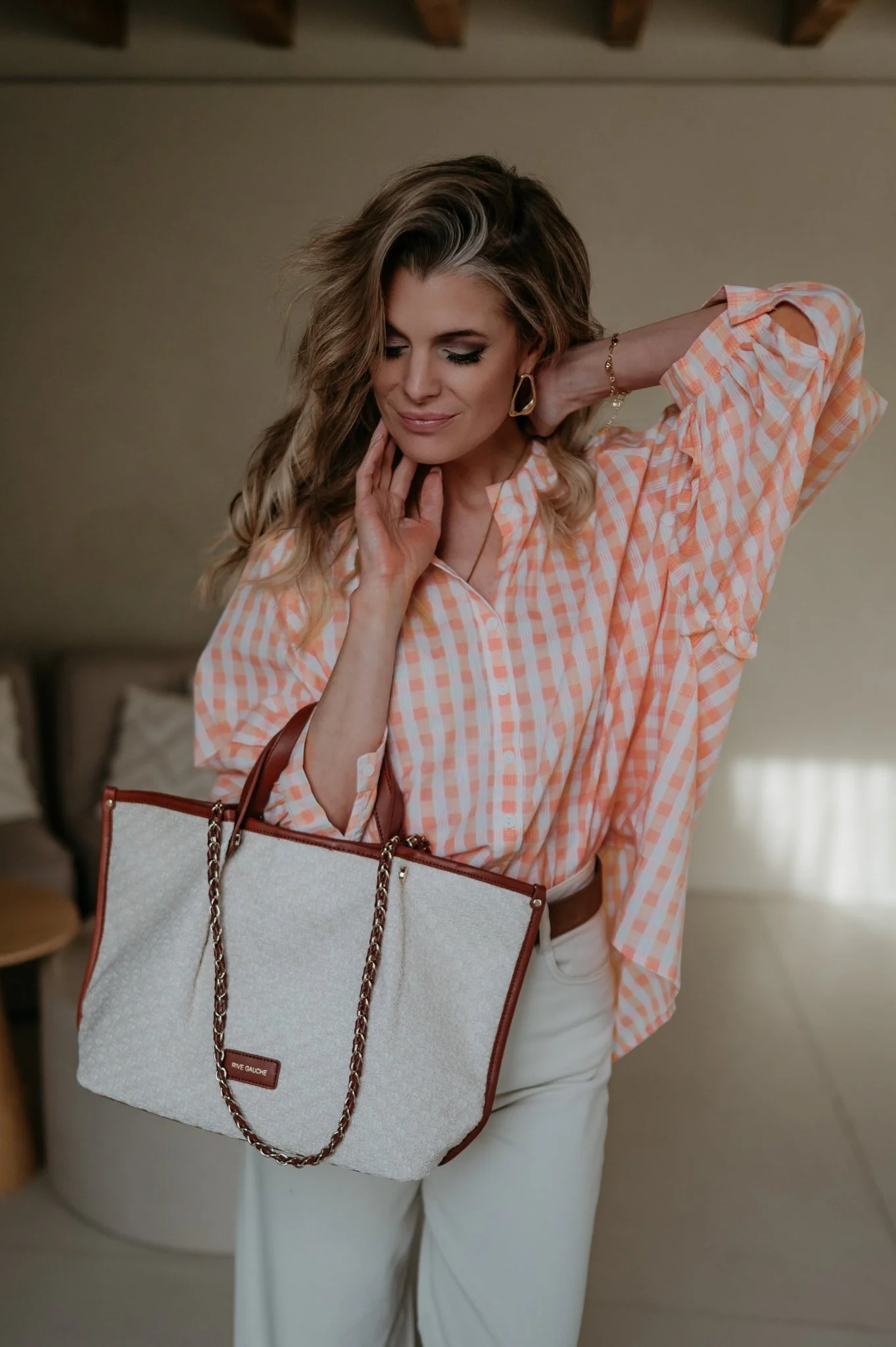 Zinudi handbag I Beige Cognac - Image 6